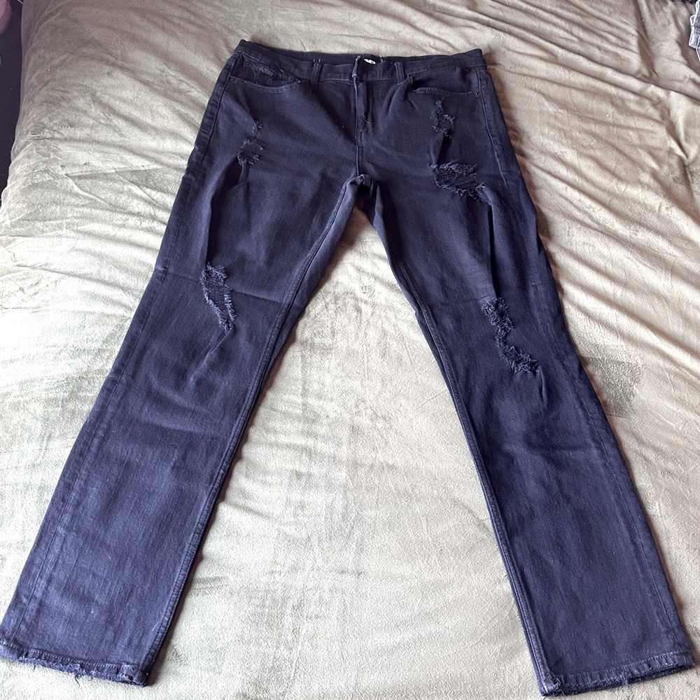 Ripped Black RSQ Mens Slim Jeans